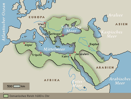 Karte des Osmanisches Reiches 1680 n. Chr.