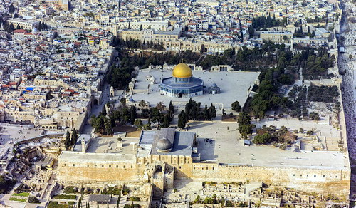 Tempelberg in Jerusalem mit Al-Aqsa-Moschee und Felsendom