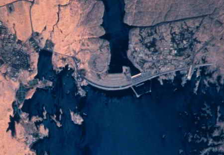 Assuan-Staudamm, Satellitenbild