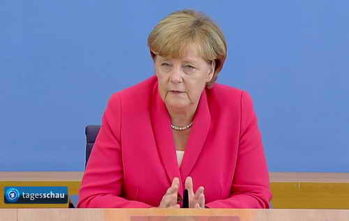 Bundeskanzlerin Angela Merkel äußert den Satz "Wir schaffen das!", 31.08.2015