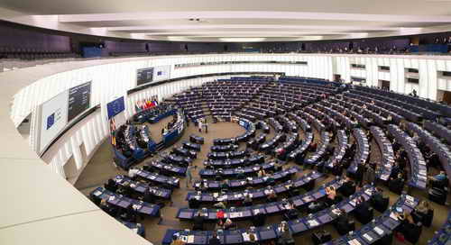 Plenarsaal des EU-Parlaments in Straßburg.