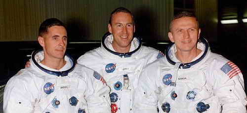 Die Apollo-8-Crew (von links): Bill Anders, Jim Lovell u., Frank Borman