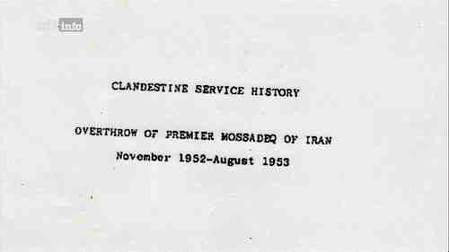 CIA-Dokumentation über geheime Operation Ajax im Iran, den Sturz des Premierministers Mossadegh (Nov. 1951 - August 1953), Titelseite