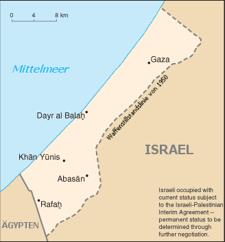 Karte vom Gazastreifen