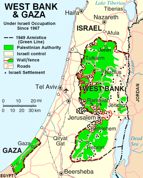 Karte der Palästinensergebiete