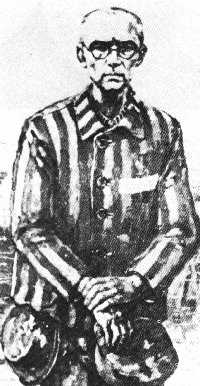 Zeichnung: Maximilian Kolbe als KZ-Häftling