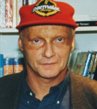 Niki Lauda 1996, 20 Jahre nach seinem schweren Unfall auf der Frankfurter Buchmesse