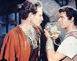 Judah Ben Hur (links, Charlton Heston) und Messala (Stephen Boyd)