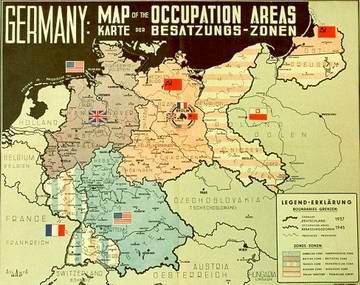 Karte der Besatzungszonen Deutschland 1945