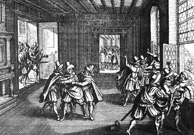 23.05.1618: Prager Fenstersturz. Lutheraner protestieren damit gegen ihre Benachteiligung in Böhmen, wo eigentlich schon Glaubensfreiheit eingeführt ist.