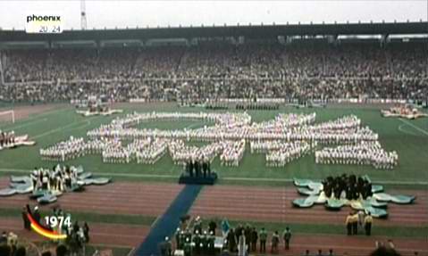 Frankfurter Waldstation, 13.06.1974: Eröffnungsfeier der 10. Fußballweltmeisterschaft