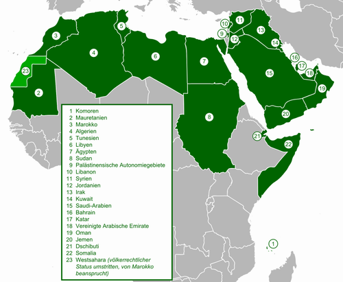 Mitglieder der Arabischen Liga