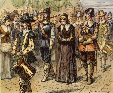 01.06.1660: Mary Dyer wird in Boston zur öffentlichen Hinrichtung geführt. 