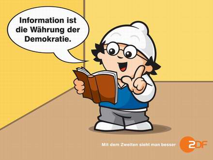 ZDF-Mainzelmännchen Det: Information ist die Währung der Demokratie