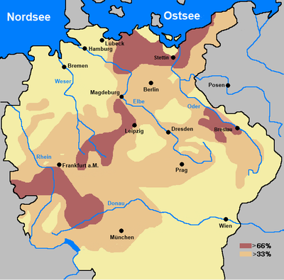 Karte: Bevölkerungsrückgang durch den Dreißigjährigen Krieg