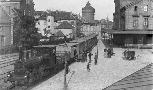 Ludwigsbahnhof in Nürnberg. Die 1. deutsche Eisenbahnlinie verlief von Nürnberg nach Fürth,