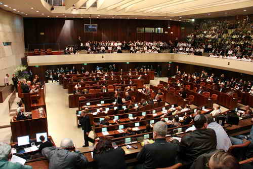 Der Sitzungssaal des israelischen Parlaments