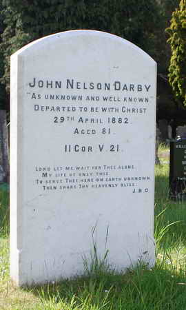 Grabstein von John Nelson Darby auf dem Wimborne-Road-Friedhof, Bournemouth, England