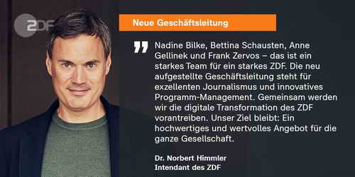 Der neue ZDF-Intendant Dr. Norbert Himmler über die neue Geschäftsleitung  2022