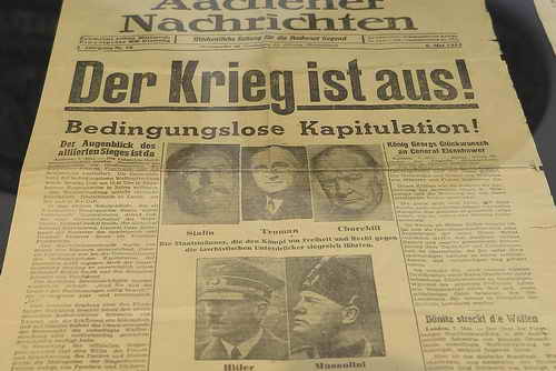 Die Aachener Nachrichten verbreiten als erste die Meldung "Der Krieg ist aus!" (08.05.1945)