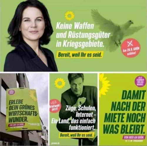 Wahlwerbung von Bündnis 90/Die Grünen zur Bundestagswahl 2021: