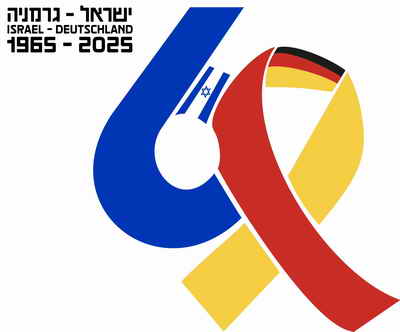 Offizielles Logo zum 60-jährige Jubiläum der diplomatischen Beziehungen zwischen Deutschland und Israel, das am 13.01.2025 von den beiden Außenministerien präsentiert wurde. Quelle: Israelische Botschaft in Berlin