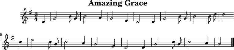 Amazing Grace - Noten der 1. Stimme
