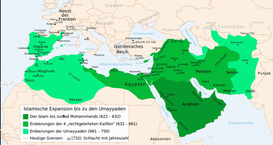 Islamische Expansion bis 750