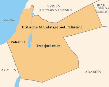 Das Britische Mandatsgebiet "Palästina" nach dem 1. Weltkrieg