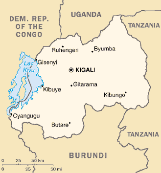 Ruanda - Karte