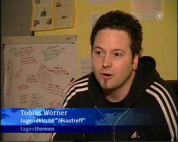 Tobias Wörner  vom "Jesustreff" in Stuttgart in den Tagesthemen