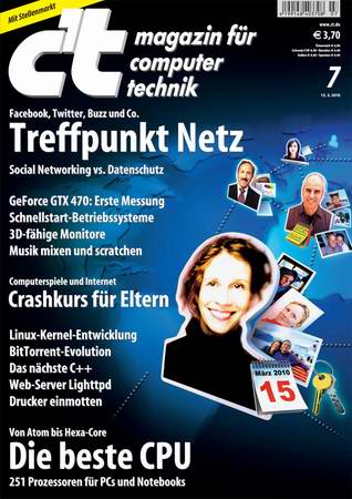 Datenschutz-Schwächen bei Facebook in Computermagazin c't in Ausgabe 7/2010