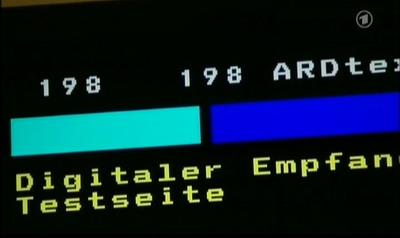 Videotext-Testseite 198, um zu erfahren, ob noch analoger oder schon digitaler Satellitenempfang.