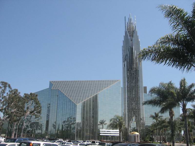 Die "Chrystal Cathedral" in Garden Grove, Orange County im US-Bundesstaat Kalifornien, Fernsehgottesdienst "Hour of Power" 